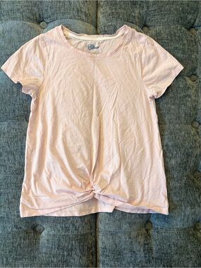 Light Pink Knot-Front Long Sleeve Tee